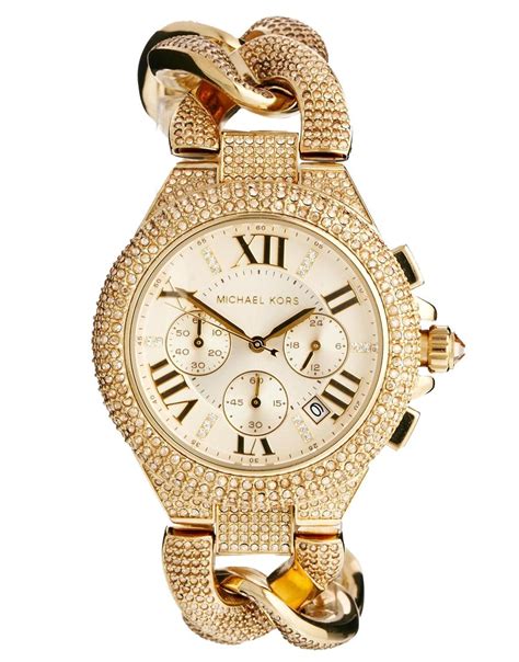 michael kors watch women's black and gold|michael kors camille gold watch.